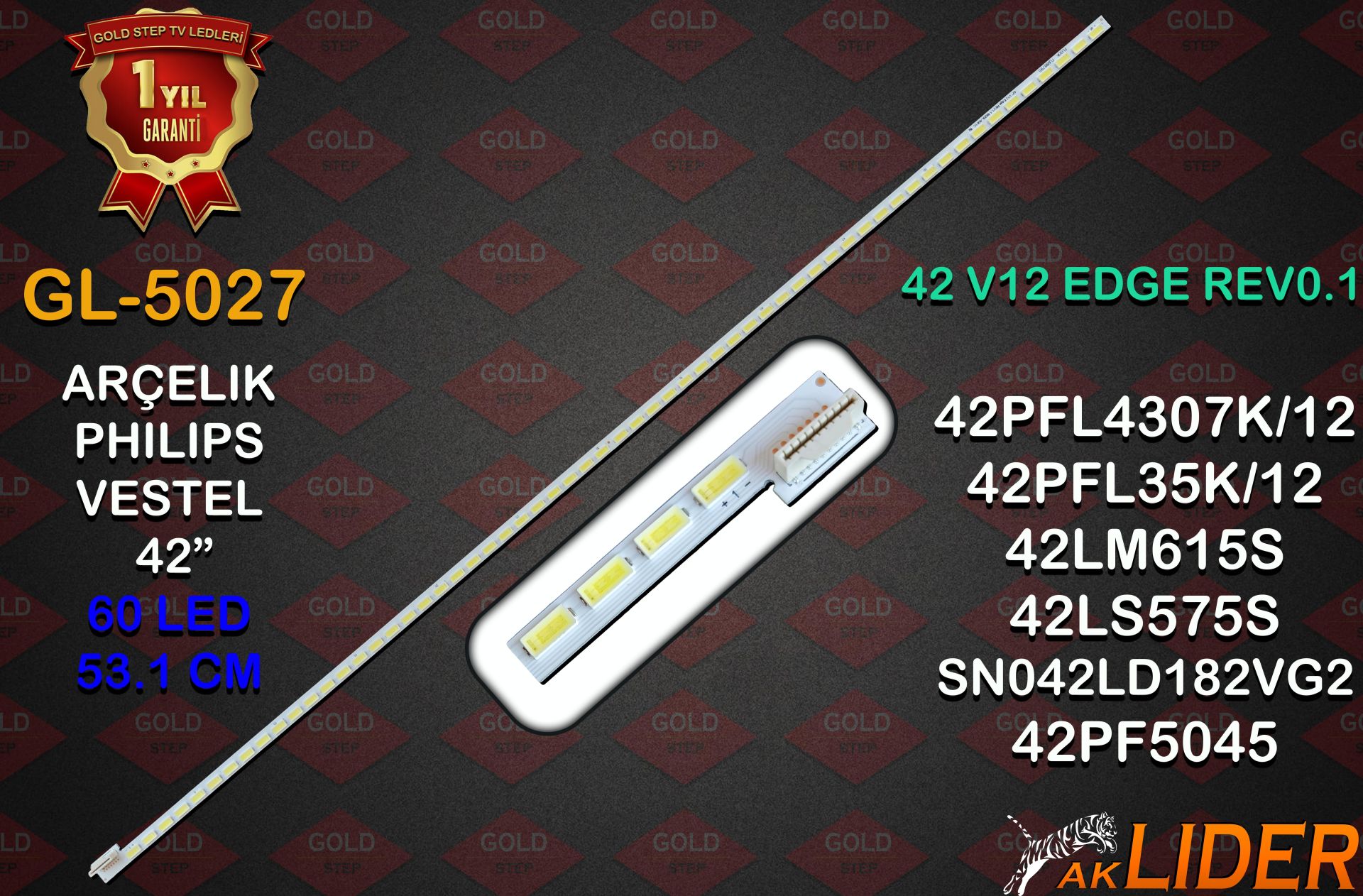 Panasonic TX-L42ETW5 TX-L42ET5E LG 42LT640H 42LM615S 42LM620S Vestel 42PF7050 Philips 42PFL3507K/12 Uyumlu LED Bar Takımı 6922L-0014A 6922L-0015A