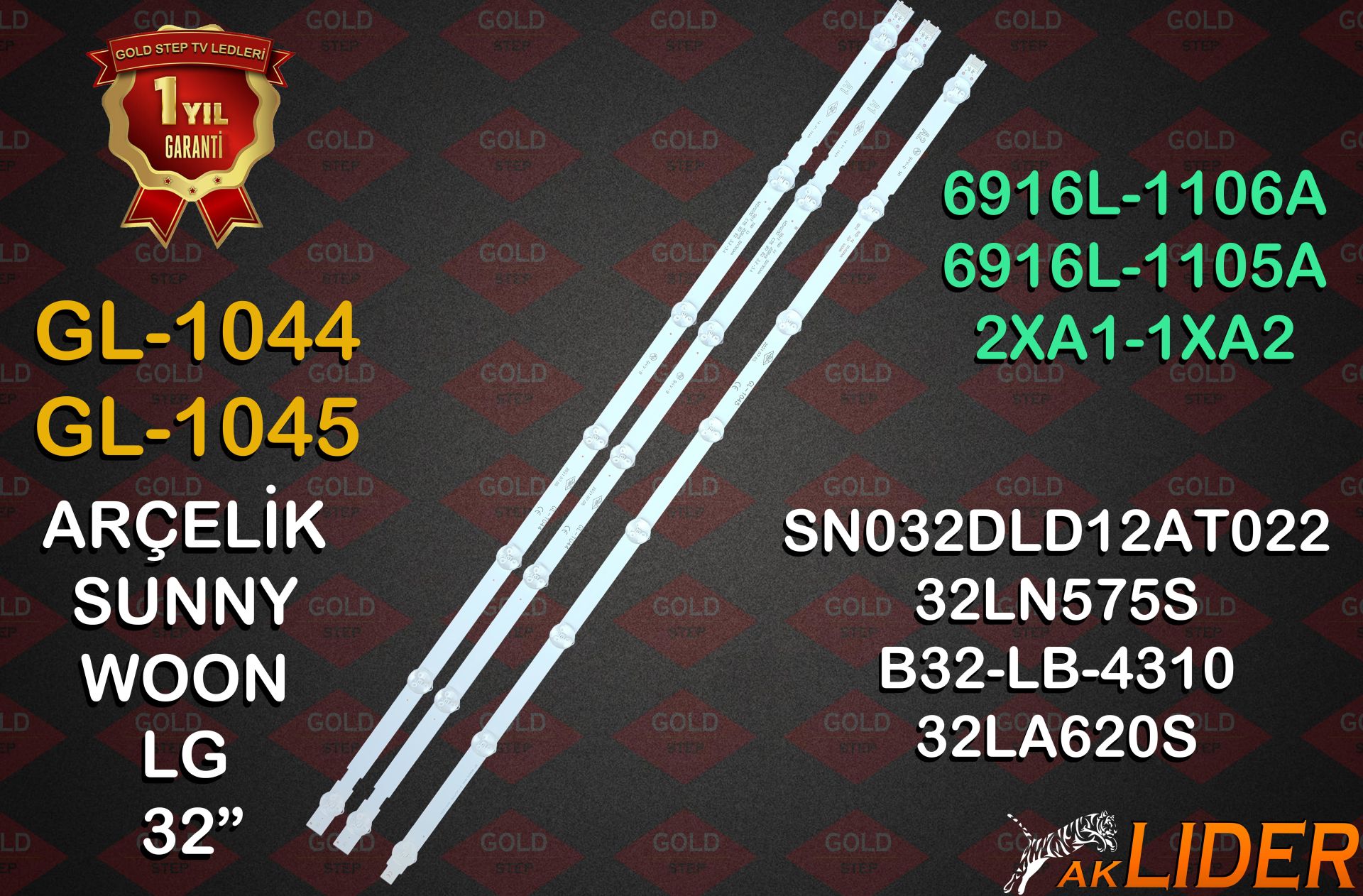 LG 32LN575S 32LN5400 32LA620S B32-LB-4310 B32-LB-5313 AX32DAB3037/1032 Uyumlu LED Bar Takımı 6916L-1105A 6916L-1106A 6916L-1295A 6916L-1296A