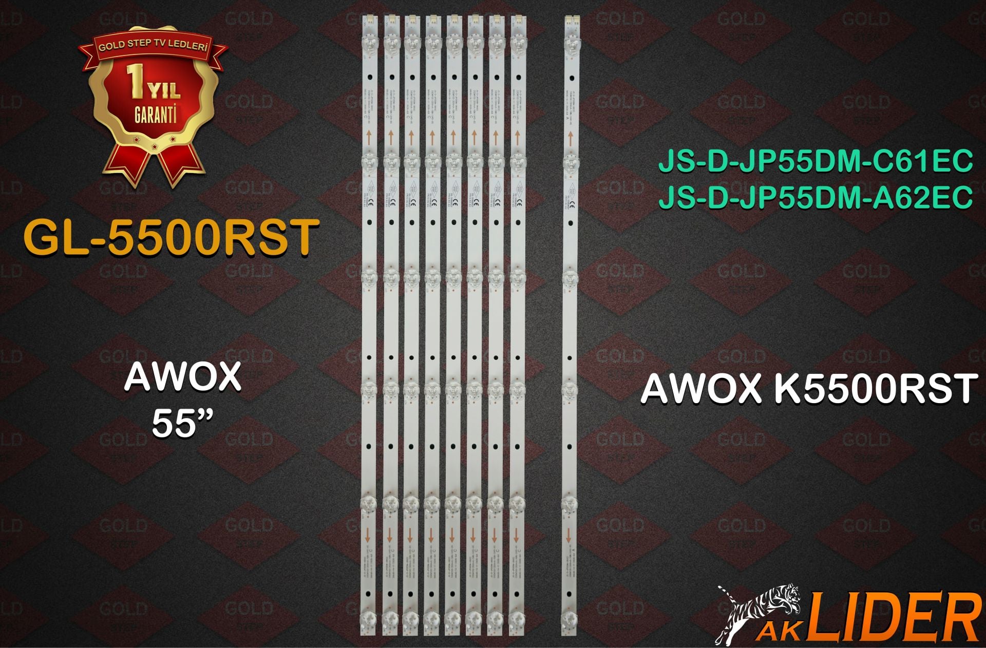 K5500RST/4K/S, K5500RST, Q55GZT6500AND, TFH5550/4K/S, E55DU1000, DU55-1000, JPE03 16, C55ANSMT-4K-CURVE V3 Uyumlu LED Bar Takımı