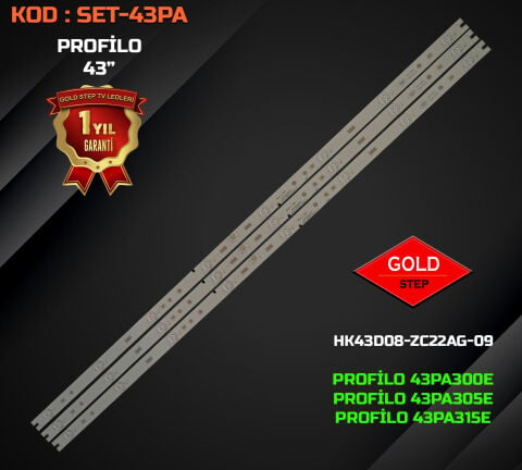 Profilo 43PA300E 43PA305E 43PA315E Uyumlu LED Bar Takımı HK43D08-ZC22AG-09