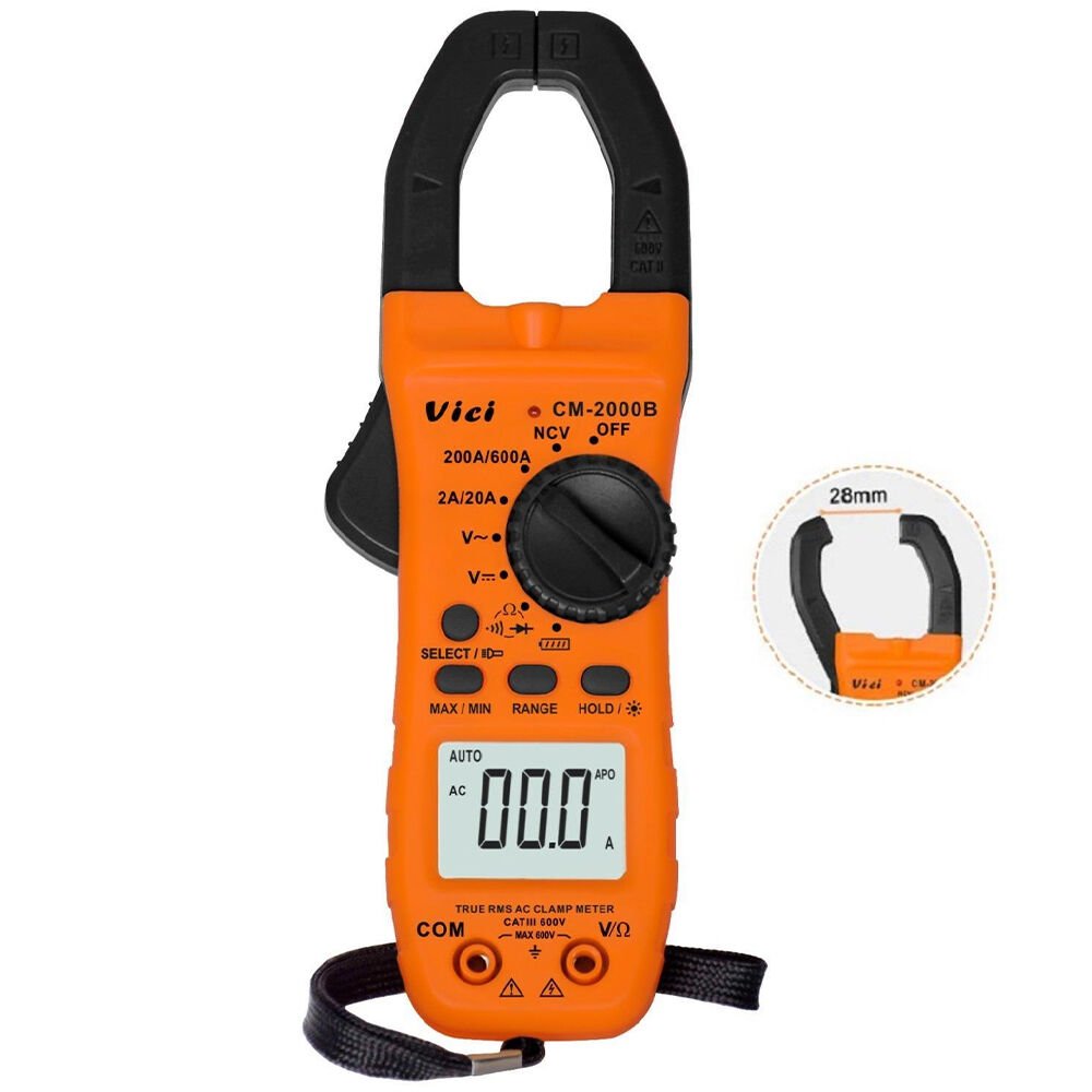 VİCİ CM-2000B 200A AC Dijital Pensampermetre 200Ω/2kΩ/20kΩ/200kΩ/2MΩ/20MΩ