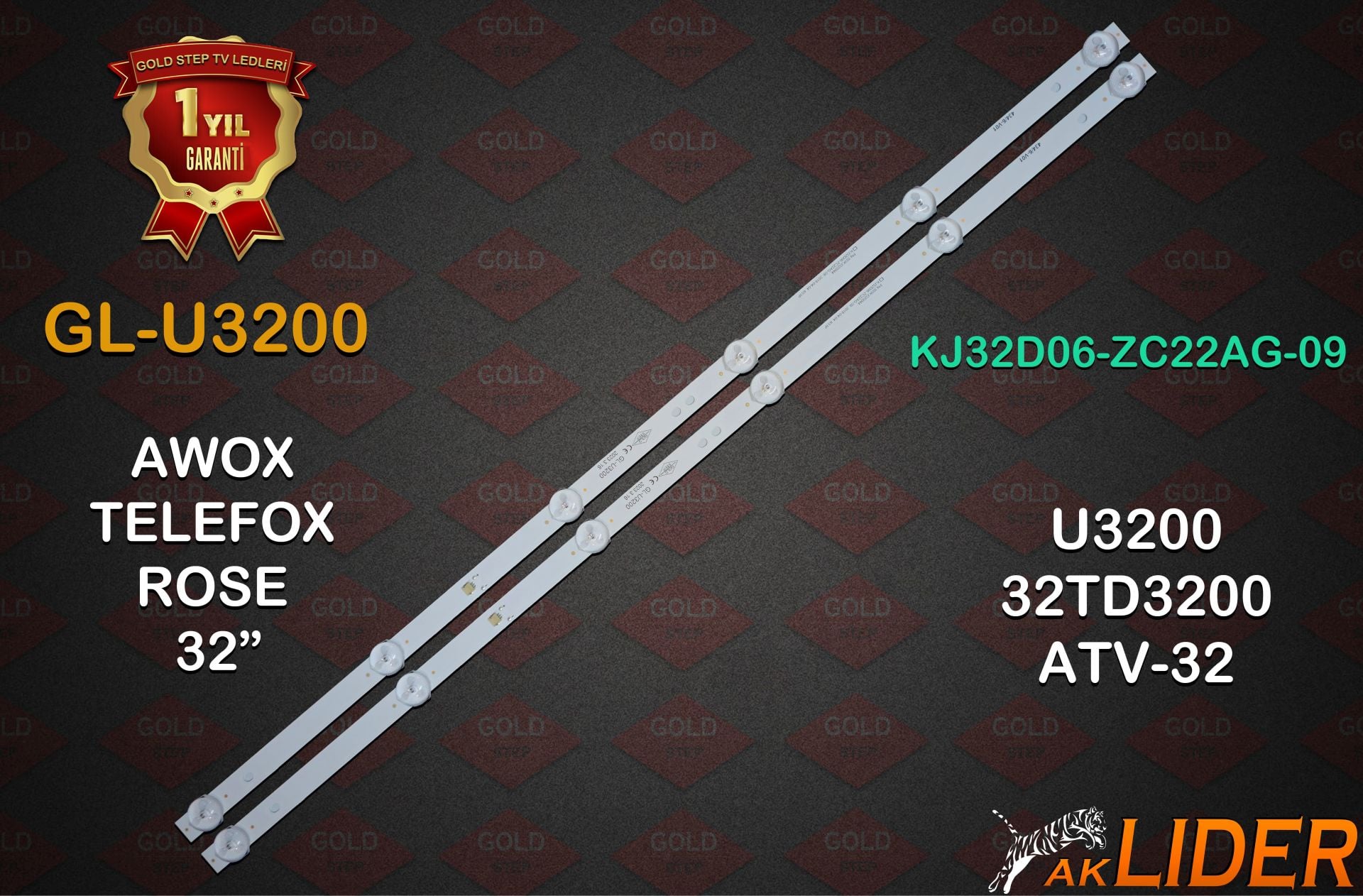 Awox U3200STR Telefox 32TD3200 Uyumlu LED Bar Takımı KJ32D06-ZC22AG-09