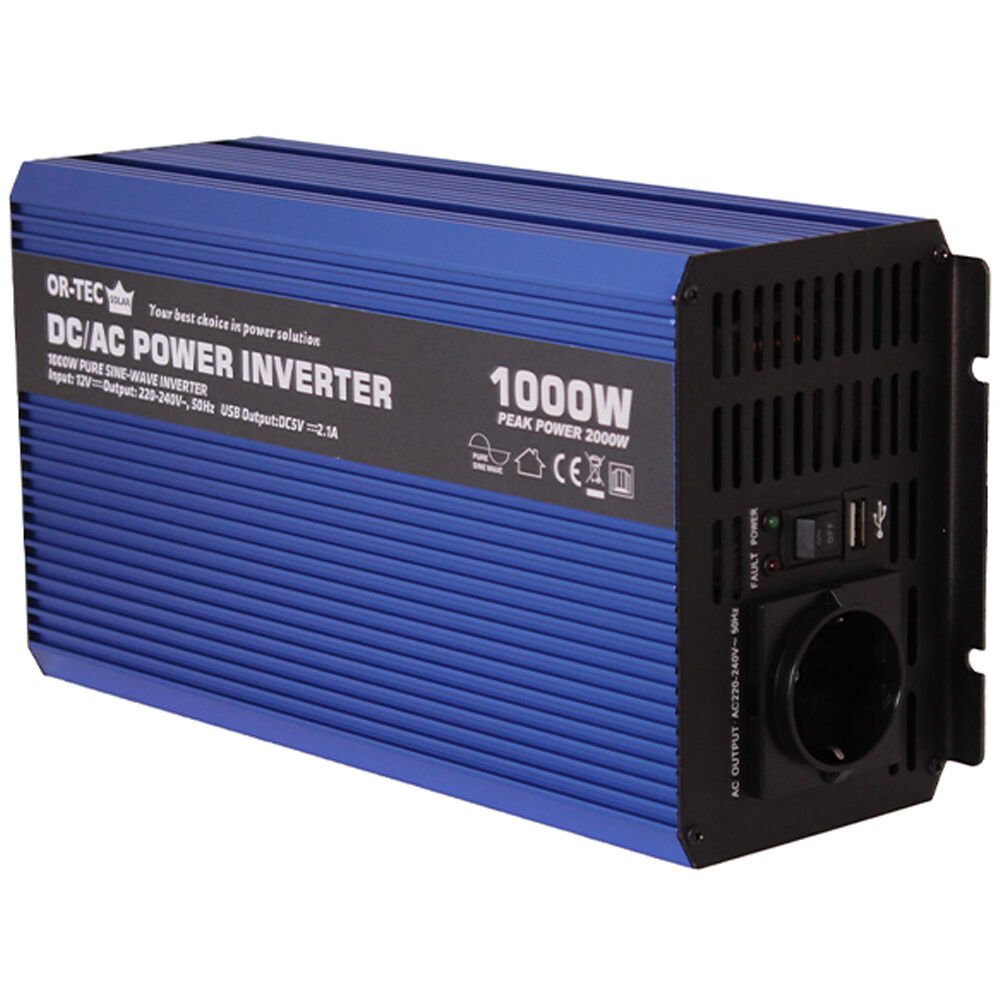 OR-TEC 12 Volt 1000W Tam Sinüs İnverter 12V DC - 220V AC