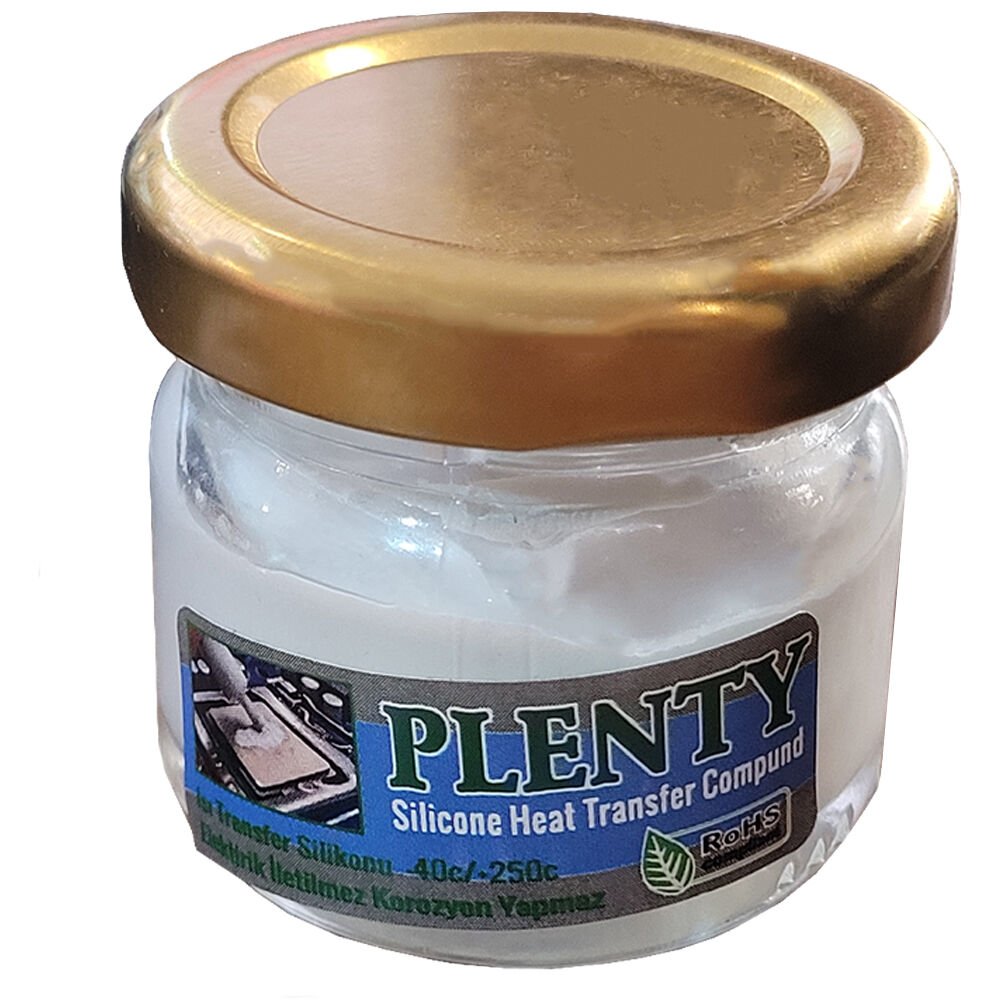 PLENTY Cam Kavanoz Termal Soğutucu 50GR / Beyaz Termal Macun