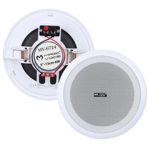 MagicVoice MV-6724 13 CM 6 Watt 8 Ohm 5'' Beyaz Trafosuz Alçıpan Hoparlör