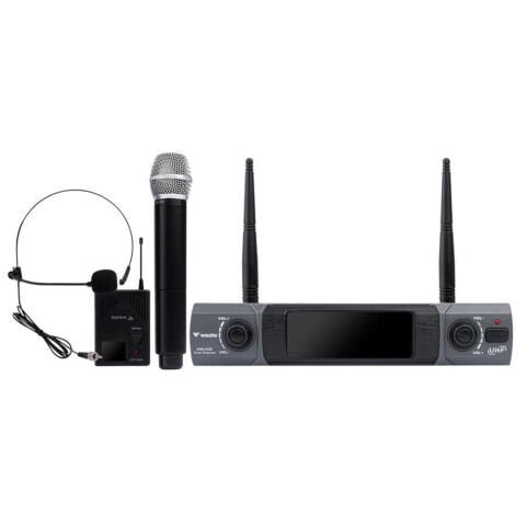 WESTA WM-202HT 1 Alıcı + 1 El Mikrofonu +1 Yaka Kablosuz UHF Mikrofon Seti