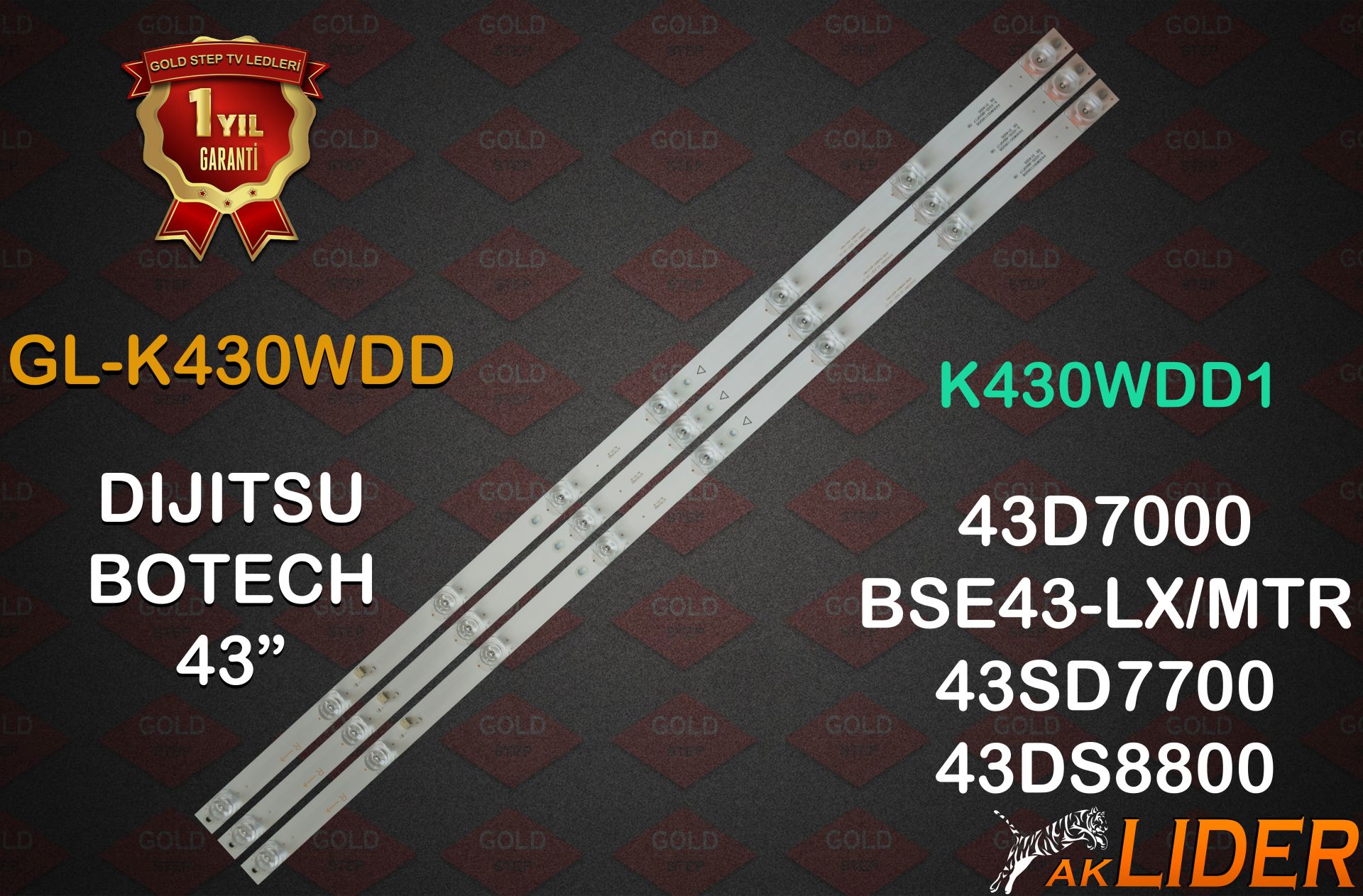 Dijitsu 43D7000 Next YE-43020LT Altus AL43B850 Uyumlu LED Bar Takımı K430WDF A1