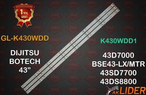 Dijitsu 43D7000 Next YE-43020LT Altus AL43B850 Uyumlu LED Bar Takımı K430WDF A1