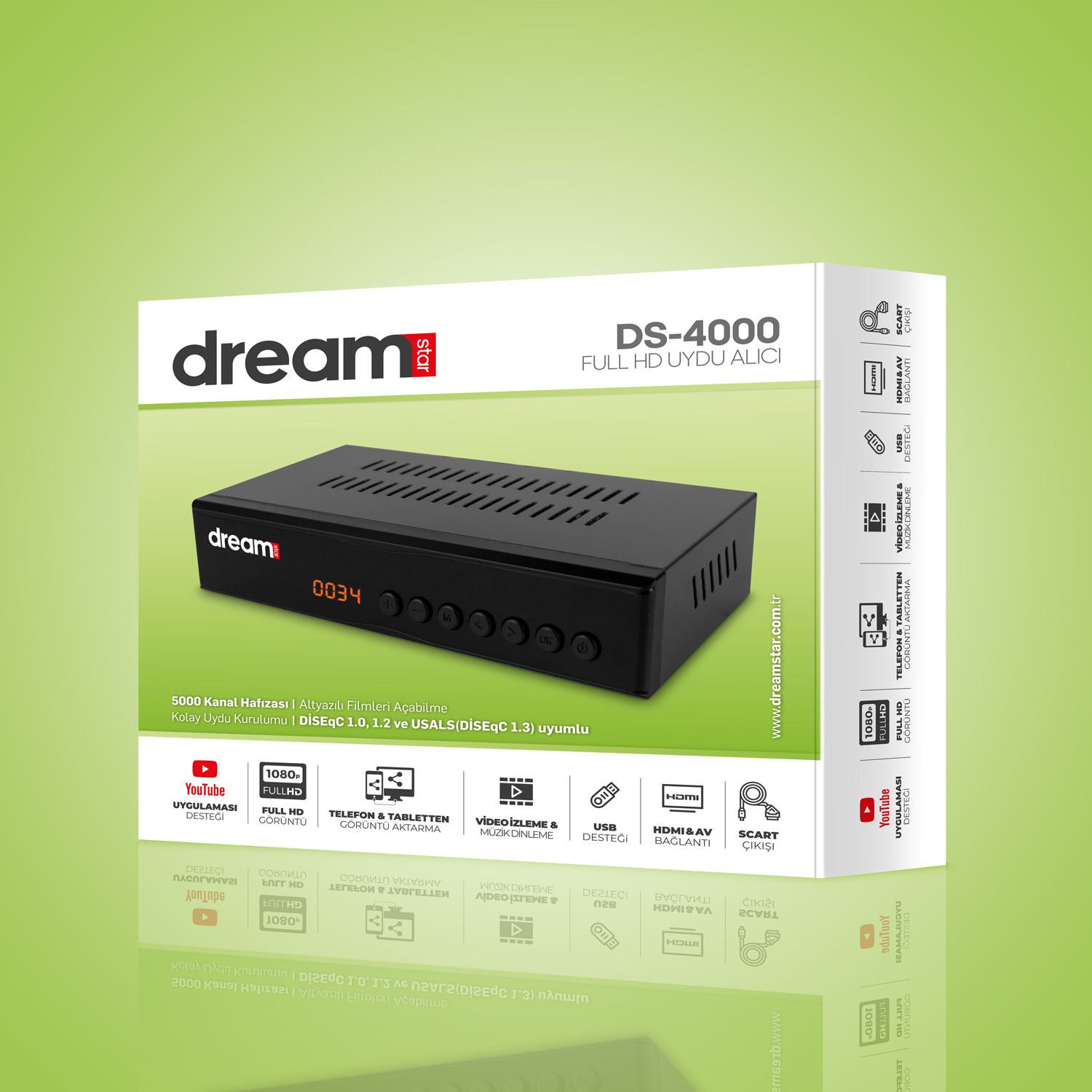 DREAMSTAR DS-4000 KASALI UYDU ALICISI