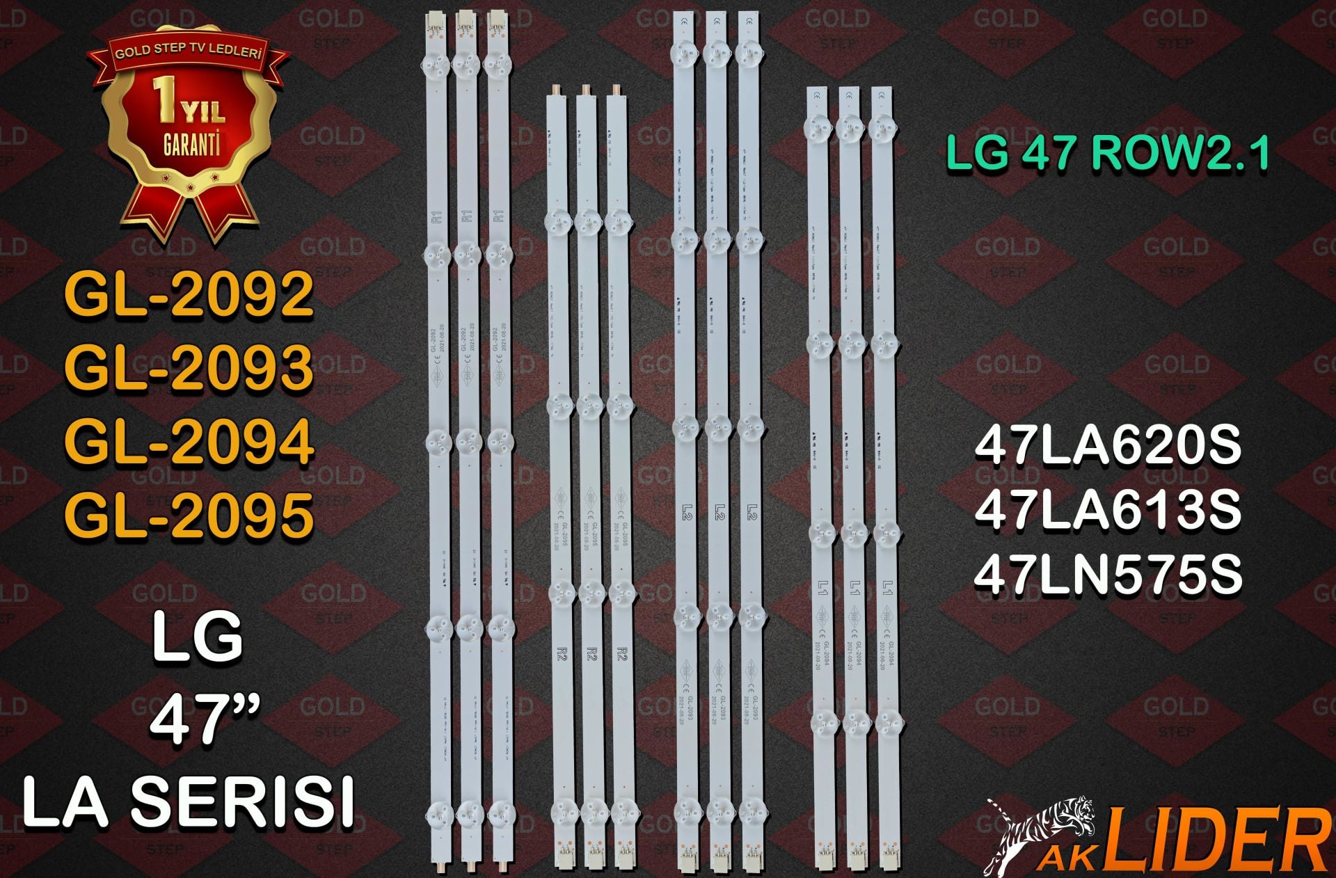 LG 47LA620S 47LA613S 47LN575S Uyumlu LED Bar Takımı 47 ROW2.1