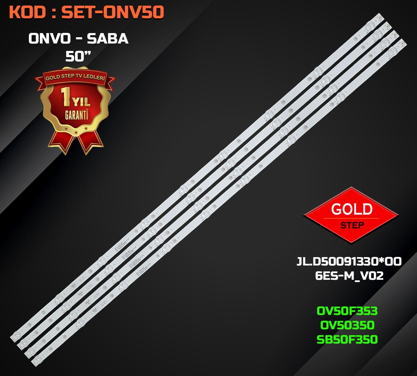 Onvo OV50F353 & Saba SB50F350 Uyumlu LED Bar Takımı (JL.D50091330-006ES-M_V02 - 3080550S10DTZ001)