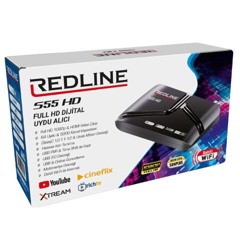 REDLİNE S55BT BLUETOOTH'LU DAHİLİ WİFİ UYDU CİHAZI