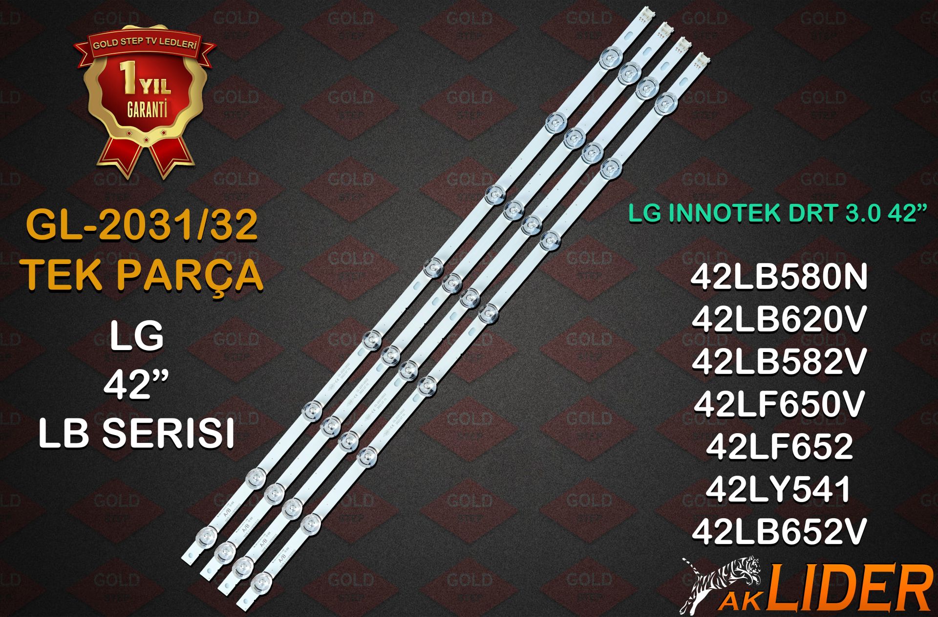 LG 42LB580 42LB620 42LF580 42LF650 42LY330C-ZA 42LY331C-ZA Uyumlu LED Bar Takımı 6916L-1709A