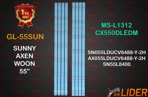 Sunny SN055LDU851-2H SN055LDUCV6488-Y-2H Axen AX055LDUCV6488H-Y-2H Uyumlu LED Bar Takımı MS-L1312