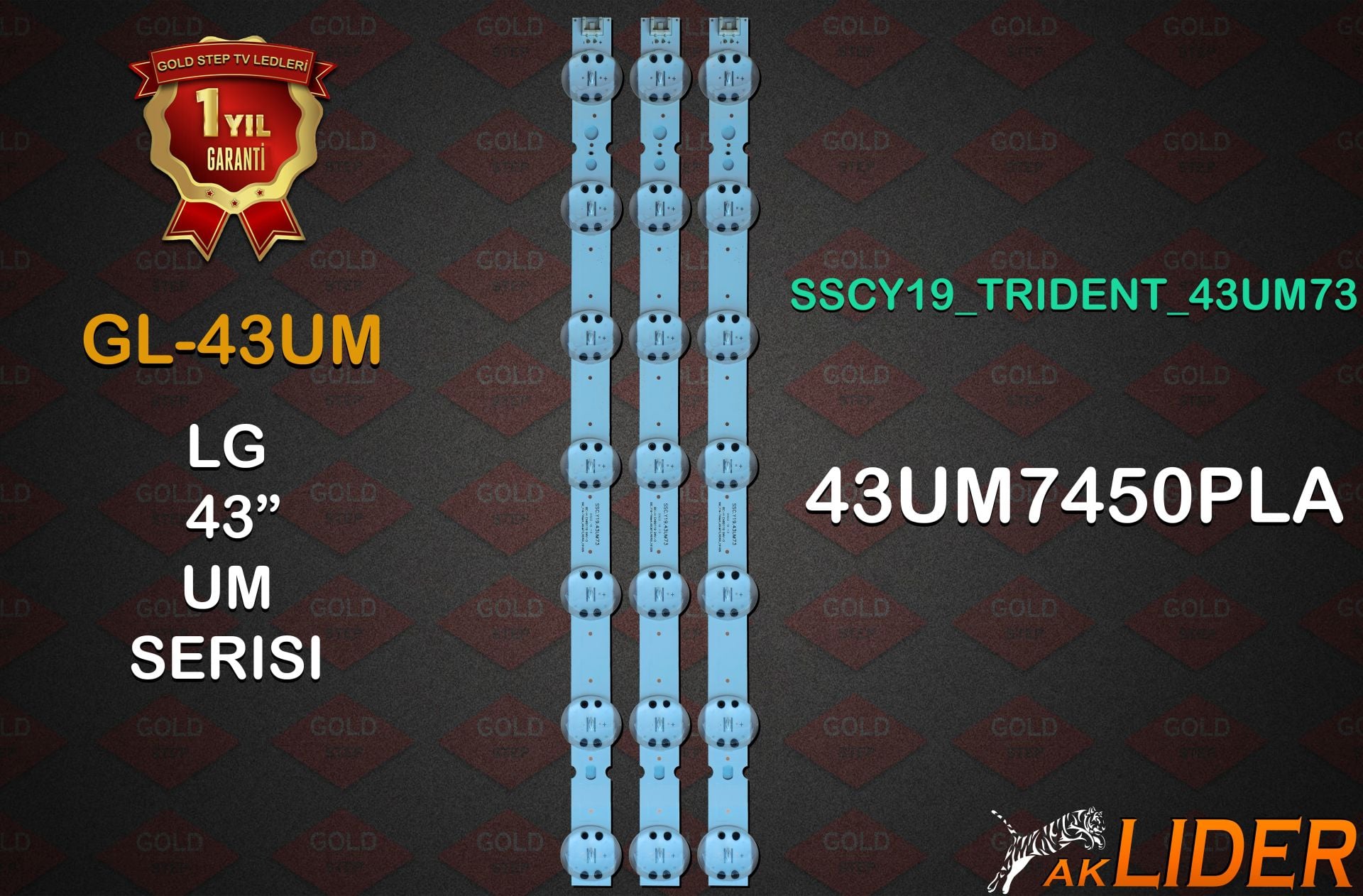 LG 43UM7450PLA 43UM7390PLC 43UM7400PLB Uyumlu LED Bar Takımı Y19.43UM73