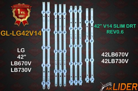 LG 42LB670V 42LB730V Uyumlu LED Bar Takımı 6916L-1682A