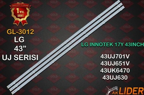 LG 43UJ630V 43UJ651V 43UJ701V 43UK6300PLB 43UN71006LB 43LK5900PLA Uyumlu LED Bar Takımı AGF78899501