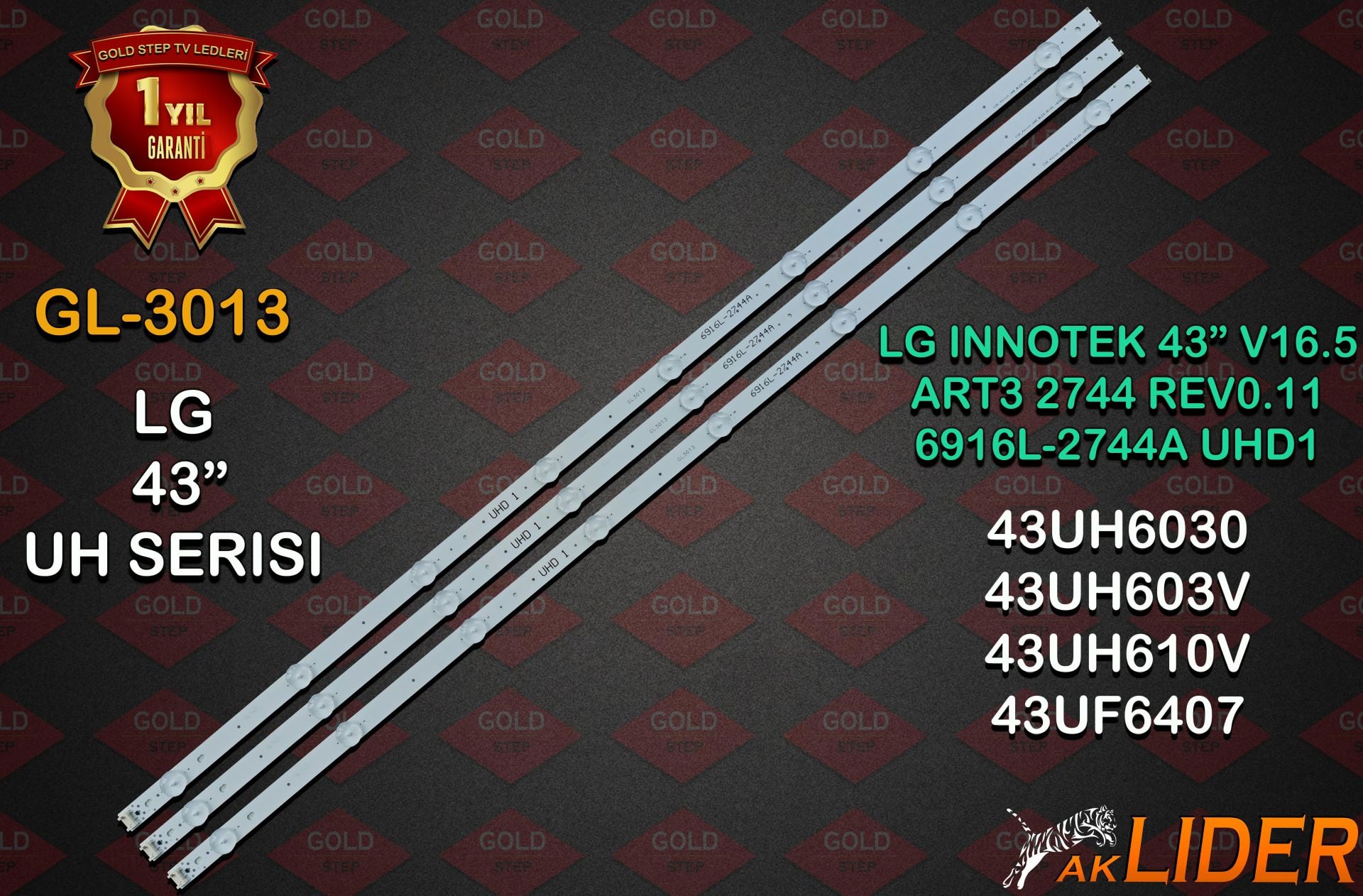 LG 43UF6407 43UH610V 43LH5700 Uyumlu LED Bar Takım UF64_UHD_A