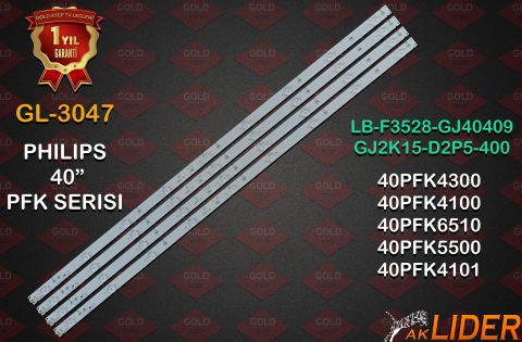 Philips 40PFK4100 40PFK5500 40PFK4101 40PFT5500 Uyumlu LED Bar Takımı GJ-2K15-D2P5-400