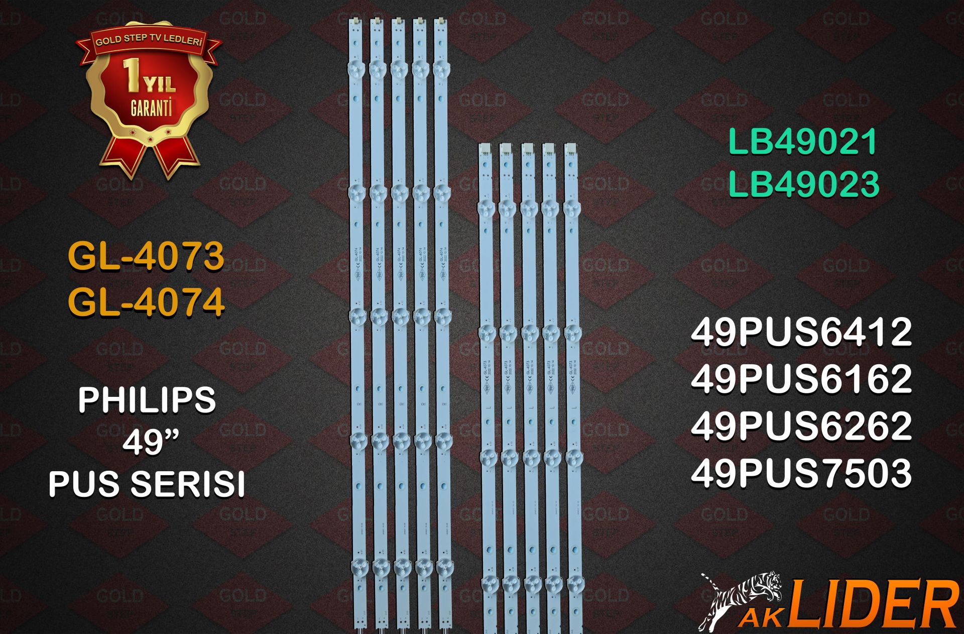 GL-4073-4074 PHİLİPS 49'' LB49021 LED BAR TAKIM