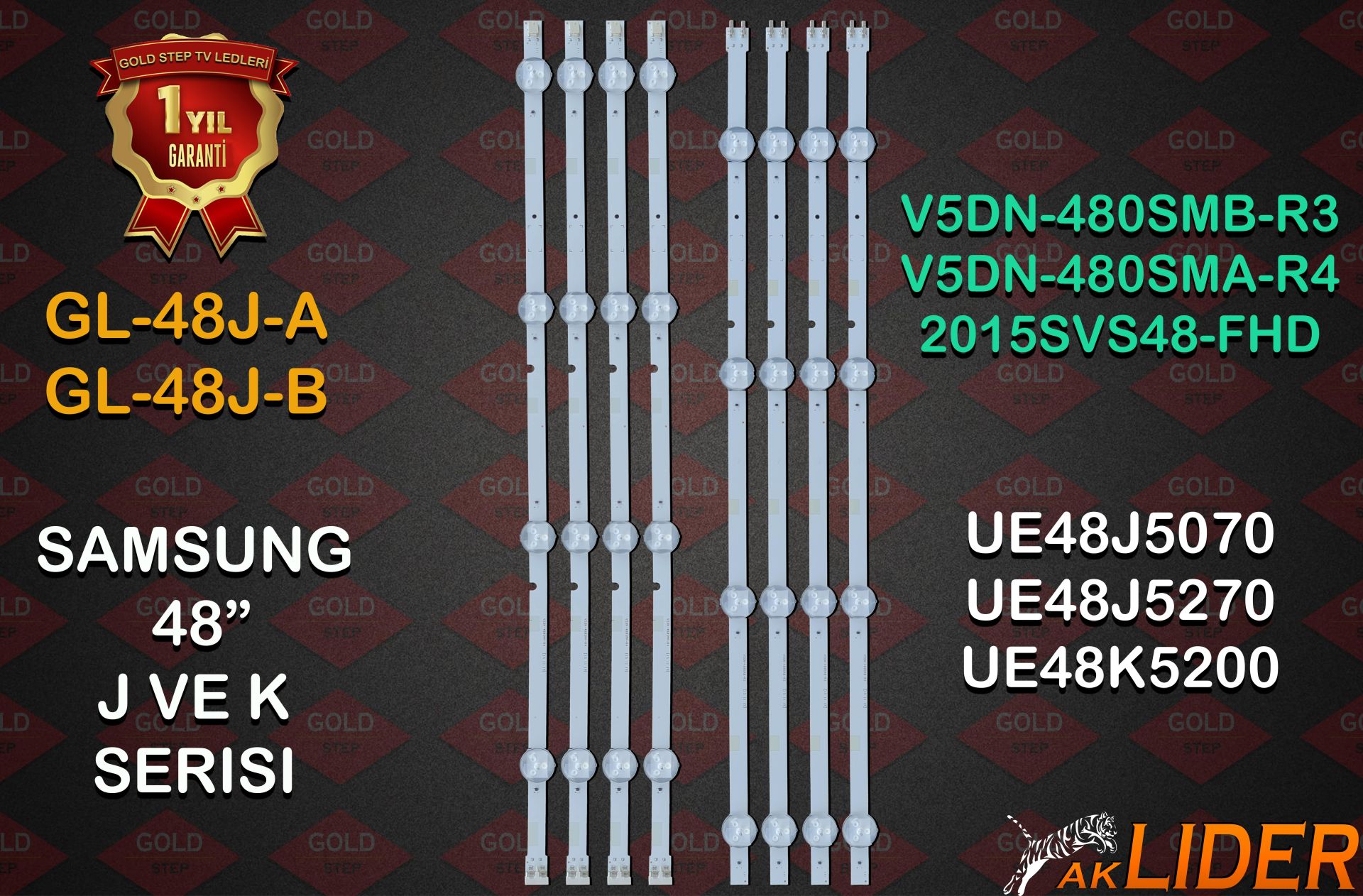 GL-UE48J-A-B SAMSUNG 48'' V5DN-480SMA-B-R3-R4 LED BAR TAKIM