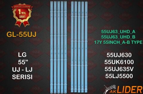 LG 55UJ630V 55UK6100PLB 55LJ5500 55UJ635V Uyumlu LED Bar Takımı 55UJ63_UHD_A / 55UJ63_UHD_B