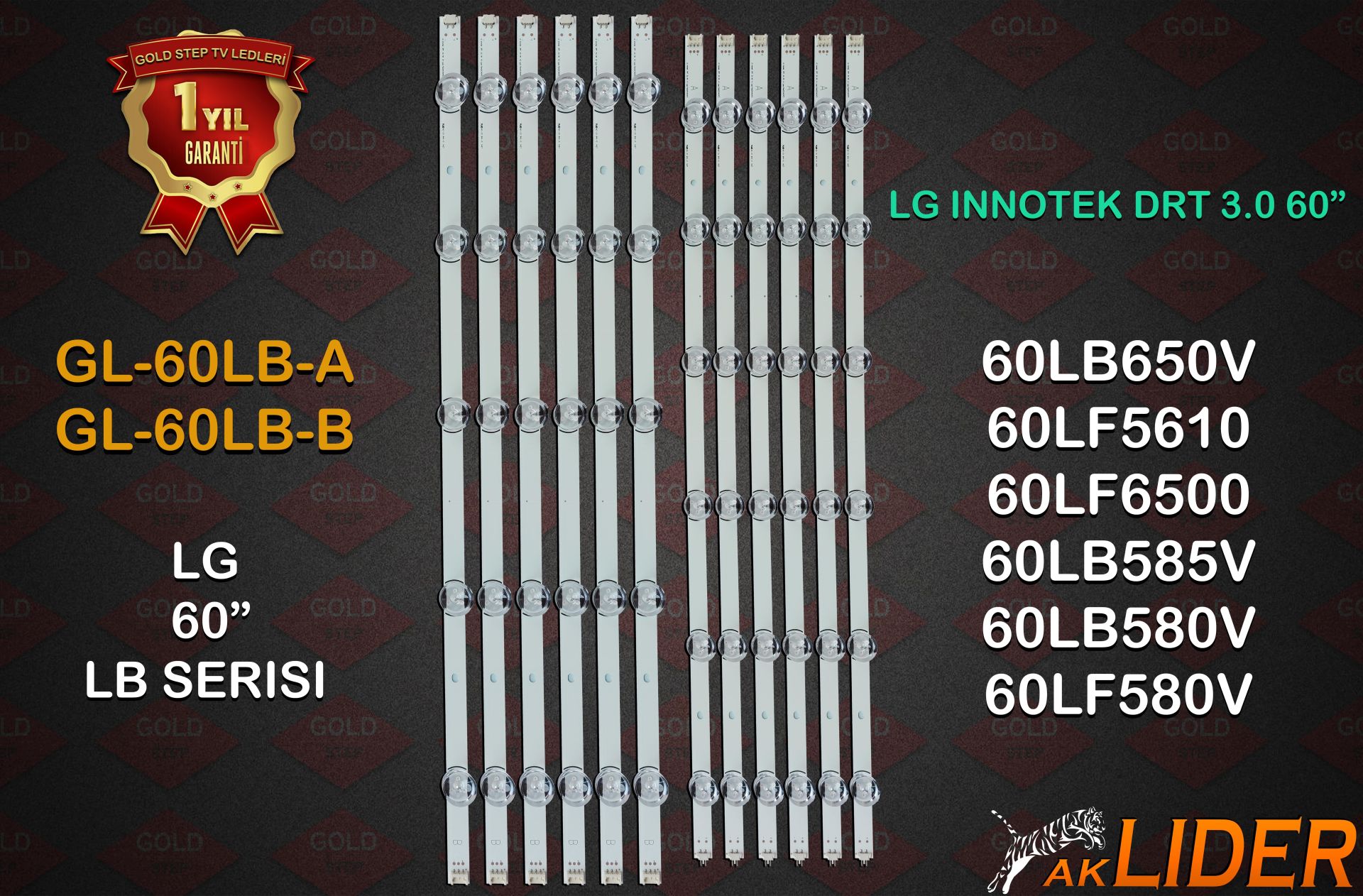 LG 60'' 60LB650V 60LF56 60LB56 Uyumlu LED Bar Takımı 6916L-1720A
