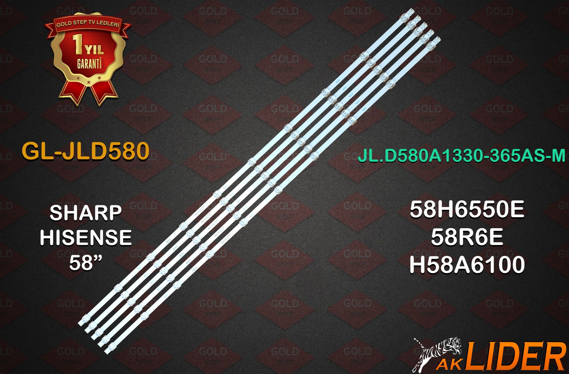 Awox B225800UHD Hisense H58AE6000 Uyumlu LED Bar Takımı JL.D580A1330-003FS-M