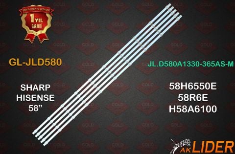 Awox B225800UHD Hisense H58AE6000 Uyumlu LED Bar Takımı JL.D580A1330-003FS-M