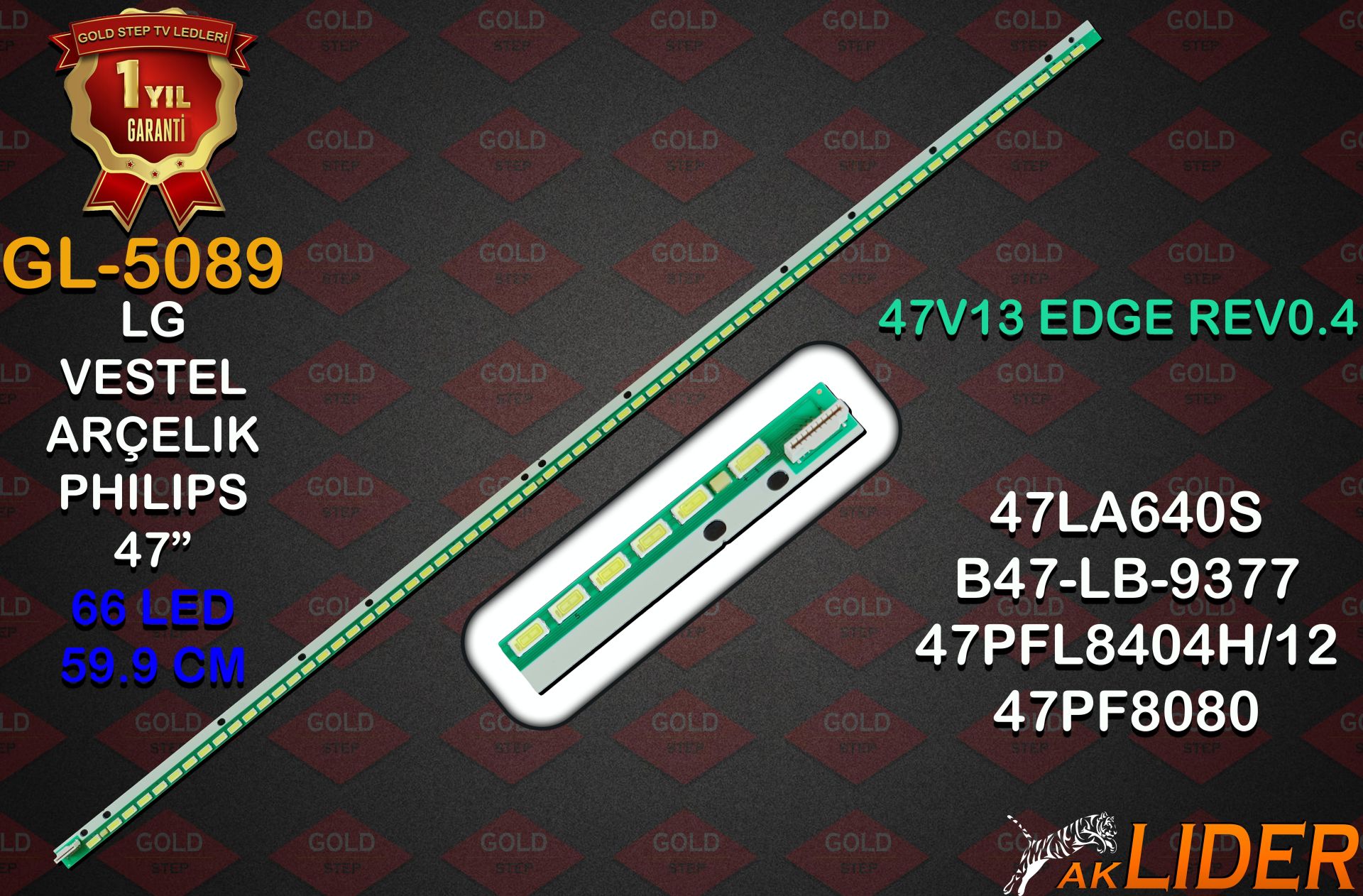 47PFL6008K/12, 47PFL6067K/12, 47PFL6097K/12, 47PFL6057K/12, 47PFL6158K/12, 47PFL6188K/12, 47PFL6198K/12, 47PFL6678K/12, 47PFL7008K/12, 47PFL7108K/12, 47LA660S, 47LA690S, 47LA860V Uyumlu LED Bar Takımı 6922L-0029A 6922L-0067A 6922L-0071A