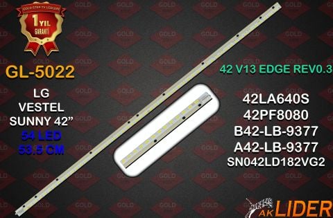 LG 42LA640S 42LM765S Arçelik A42-LEP-6B Beko B42-LB-9377 Vestel 42PF8080 Finlux 42FX8440F Uyumlu LED Bar Takımı 6920L-0001C 6916L-1166A 6922L-0051A 6916L1269A 42175